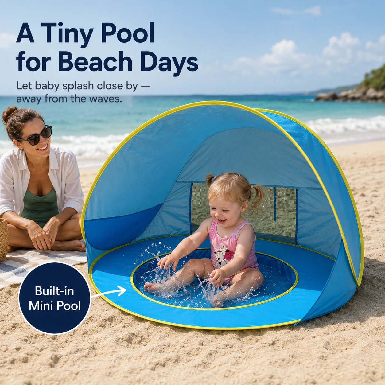 SplashBub™ Baby Beach Tent with Built-In Pool