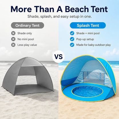 SplashBub™ Baby Beach Tent with Built-In Pool