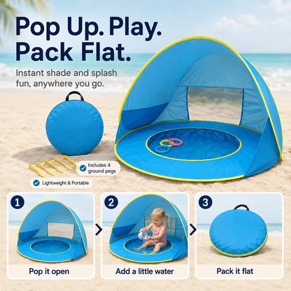 SplashBub™ Baby Beach Tent with Built-In Pool